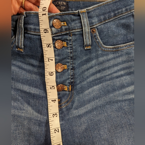 J Crew Size 26 / 2 Skinny Blue Jeans High Rise Denim Stretchy Ankle - Picture 4 of 7